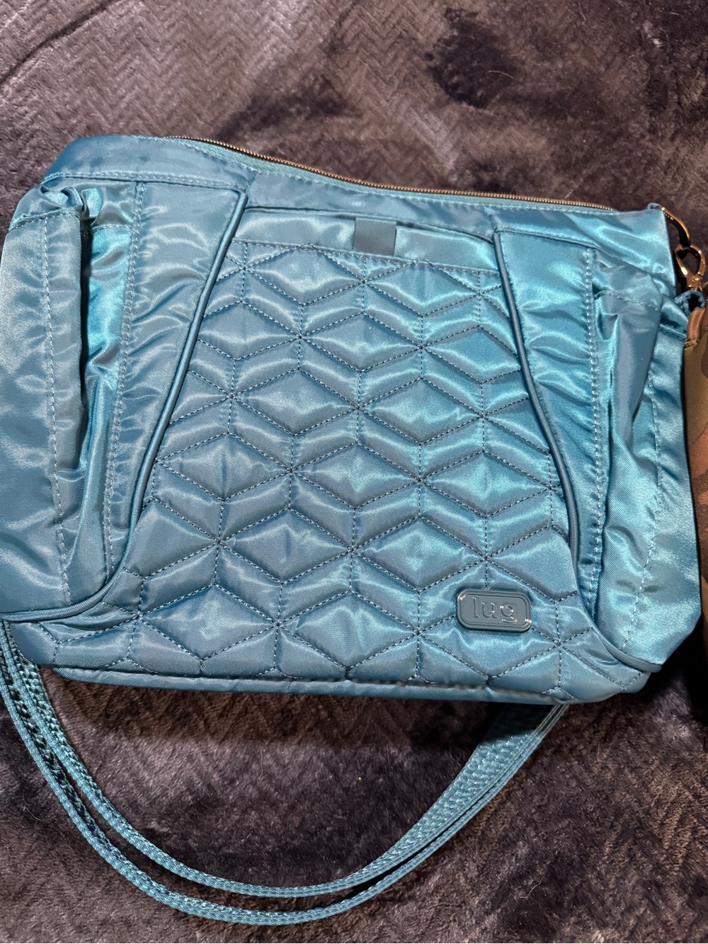 Lug Mini Shuffle SE Quilted Teal Shoulder Bag Ocean Blue